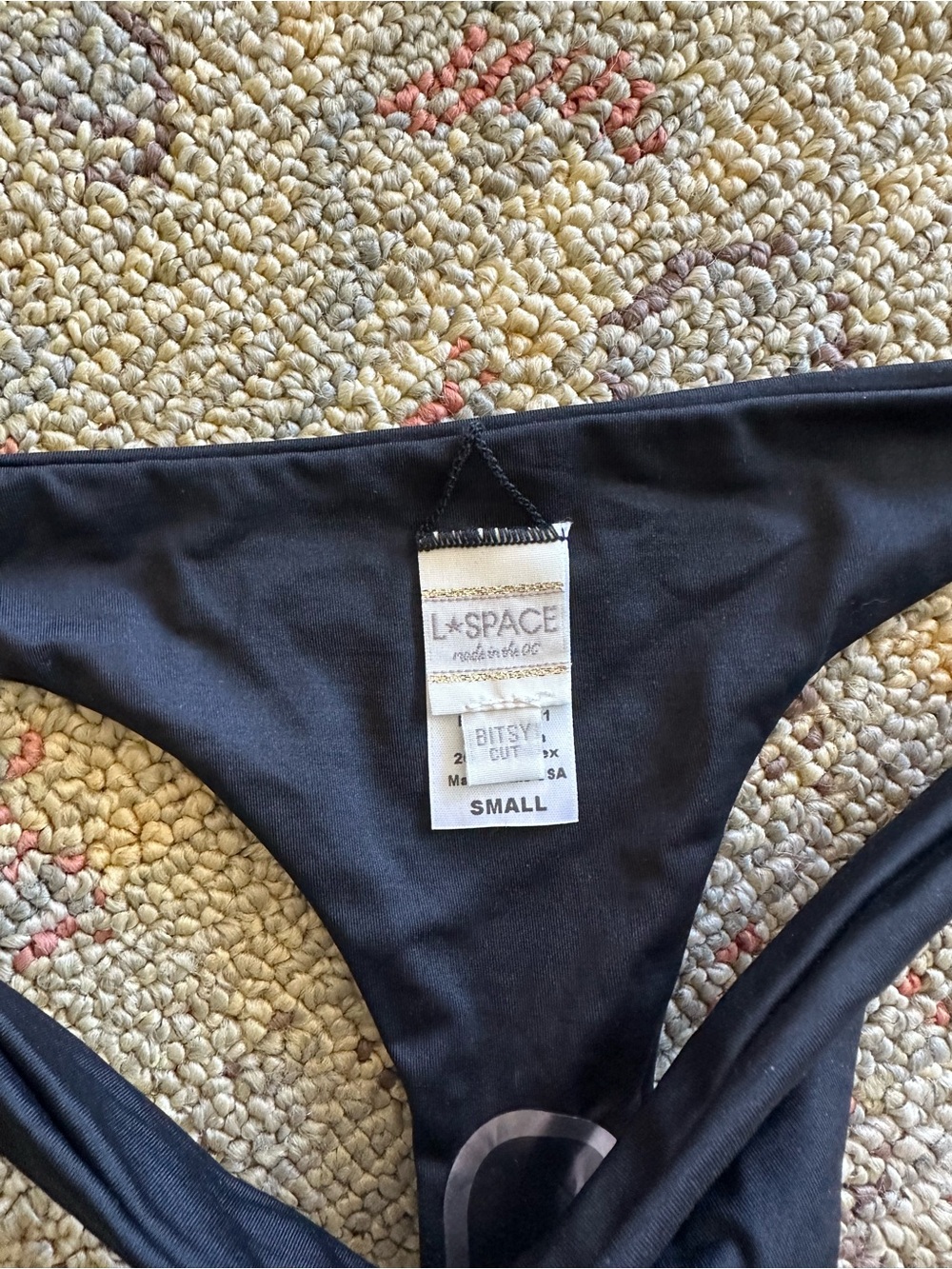 NWOT L*Space Hey Girl Itsy bikini set black small - Picture 3 of 4